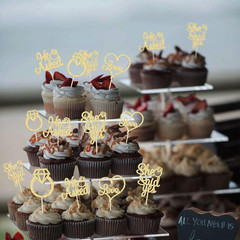 Decoracion de Cupcakes de Anillo de Diamante Corazon Boda Compromiso Paquete 24