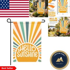 Vibrant 12″ x 18″ Summer Garden Flag – Double-Sided Hello Sunshine Design