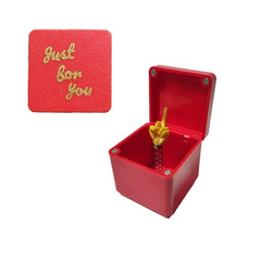 1pc Christmas Prank Gift Middle Finger in Box Funny Desk Decor Gift Office – NEW