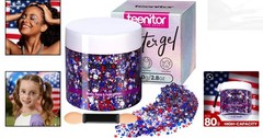Mesmerizing 80g Red White and Blue Face Glitter Gel for Independence Day Fun