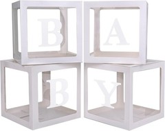 Durable Balloon Decoration Boxes with ‘BABY’ Lettering for Baby Showers & Events