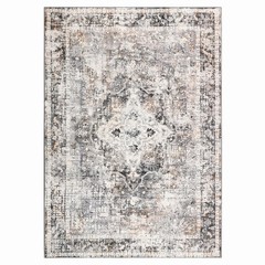 YOH Boho Washable Rug 5×7, Charcoal Gray Vintage Non Slip Area Rug, Distresse…
