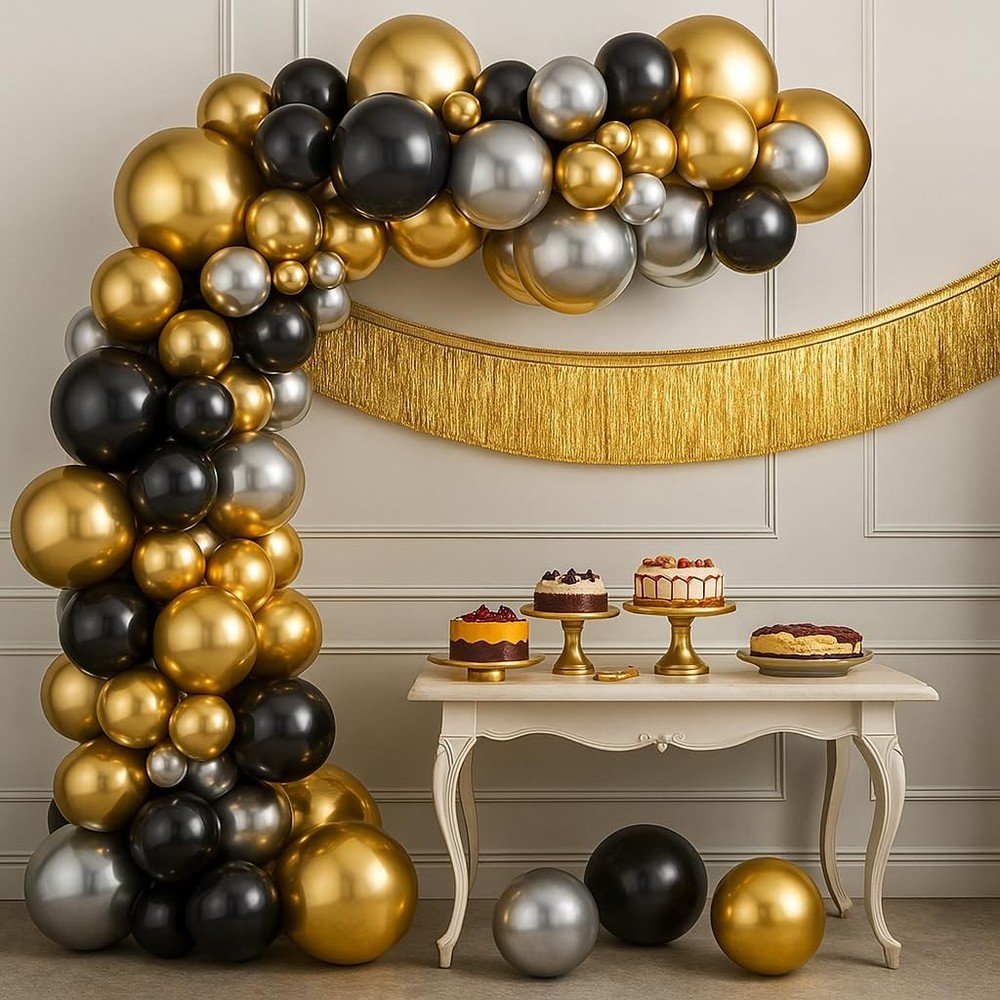KatchOn, Gold & Black Graduation Balloon Arch Kit 2026 – Pack of 85 | Graduat…