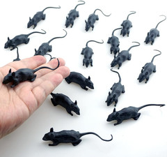 25 PCS Black Plastic Fake Rats for Prank Party
