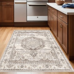 Washable Area Rugs 3×5 Entryway: Soft Low Pile Mat Machine Washable Indoor Do…