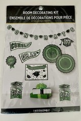 New Green Black White Graduation Decorations Congrats Grad
