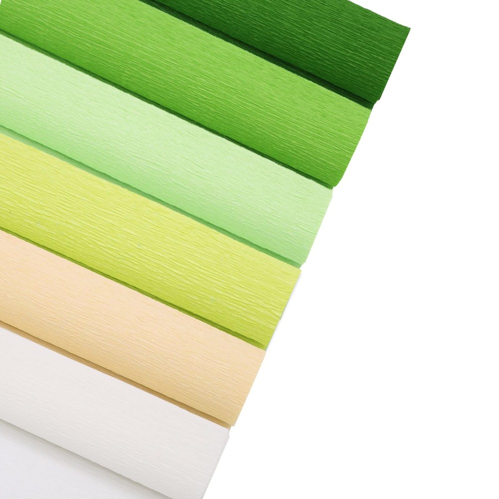 Green Series Crepe Paper – 6 Colors 9.8 x 98 Inch Wide for DIY Gift Wrapping …