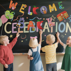 13Pcs Welcome Back to School Party Banner for School Celebrations-Pre-Strung, 10