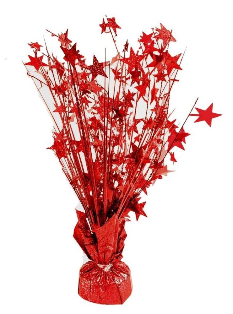 Red Star 15-inch Holographic Balloon Weight Centerpiece