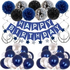 Birthday Decorations Men Blue Birthday Party Decorations for Men Women Boys G…
