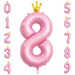 40″ Crown Pink Balloon – Big Conjoined Light Pink Foil Mylar Helium Number 8