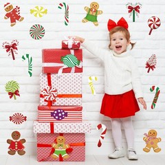 Christmas Peppermint Cutouts Gingerbread Candy Cane Wall Floor Decor 60 PCS
