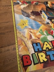 Super Mario Bros. Theme Party Decoration, 5×3.5ft Happy Birthday Backdrop