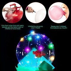 10PCS LED Light Up BOBO Balloons Transparent Bubble Balloon for Home Party Decor