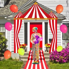 4 Pcs Carnival Circus Tent Decorations Carnival Entryway Door Party Decor Awn