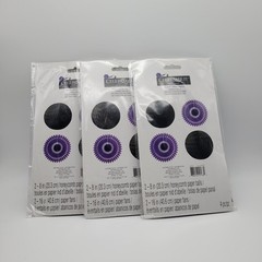12 PCS Purple Paper Fans Black Honeycomb Balls Tissue Pom Poms for Party Decor