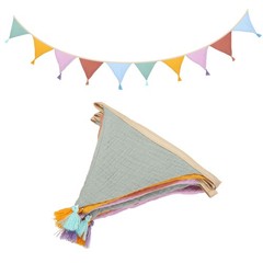 3.1m/10.2ft Fabric Pennant Banner Pennant Banner Flag Purple/Green/Yellow/Orange