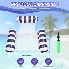 4 Pack Inflatable Pool Floats for Adults, 3-Tube Mesh Bottom Hammock Floating