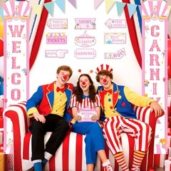 Carnival Circus Porch Banner Decorations Circus Party Awning Hanging Banner