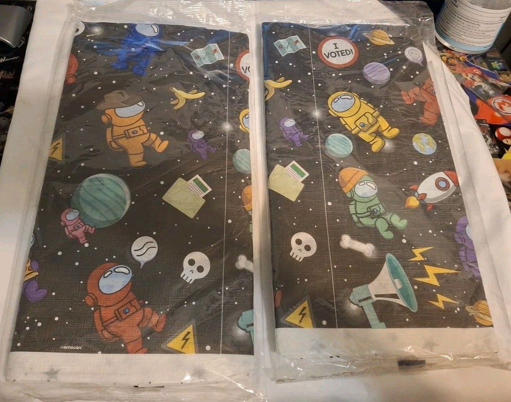 Among Us Paper Tablecover lot of 2 by amscan (NEW)