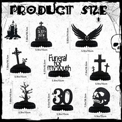 8 Pack Death to My 20S Decorations Rip 20S Birthday Decorations Gothic 30Th Birt