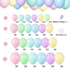 Pastel Balloon Garland Arch Kit, 120pcs Macaron Color Rainbow Party Balloons …