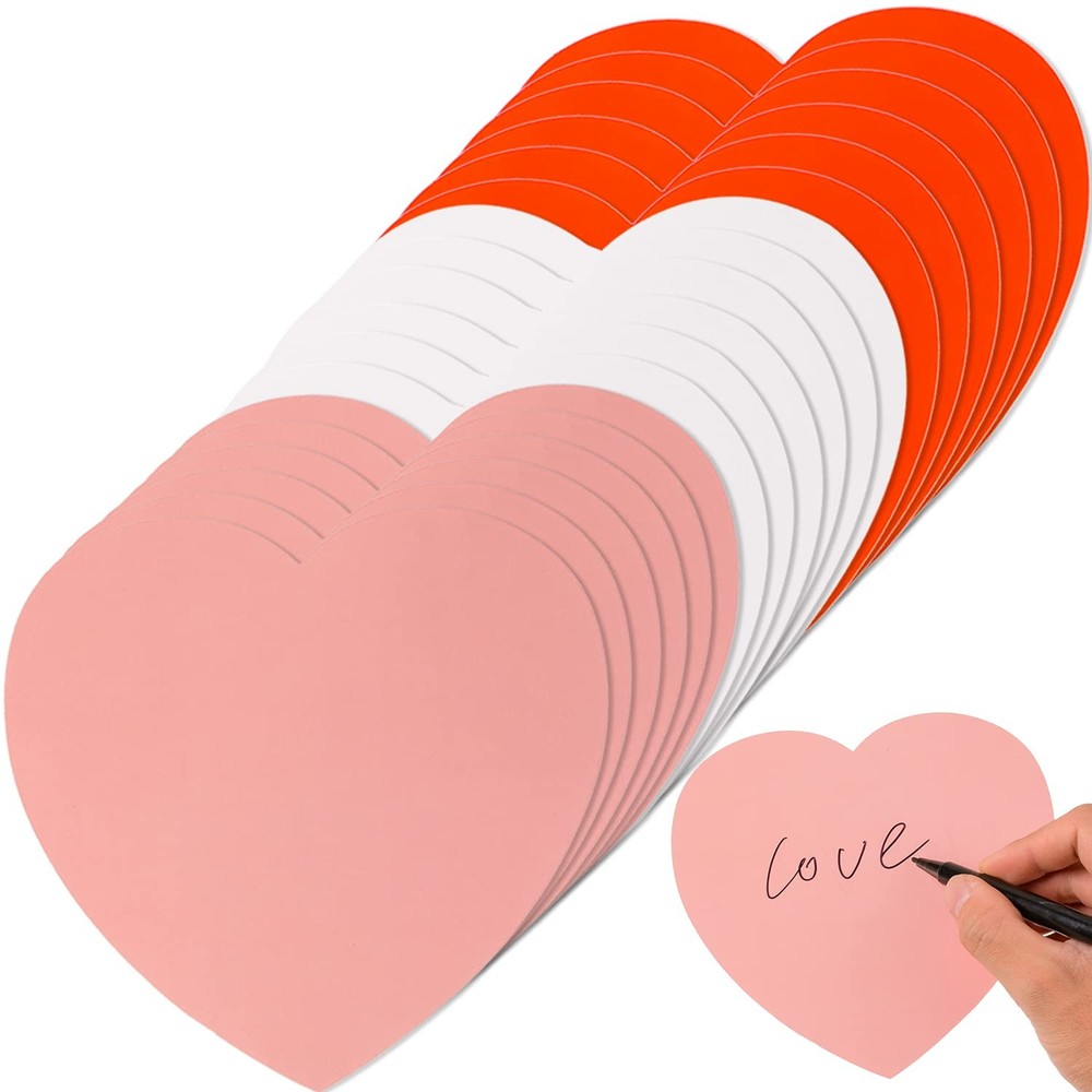 Large Heart Shape Paper CutOuts Double Sided Valentine Day Craft 48 PCS