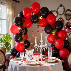 Red and Black Balloons 100 Pack 12 Inch Red Black Extra Thick Latex Party Bal…