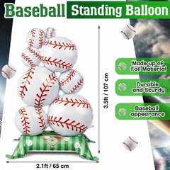 1 Pcs 3.5 ft Giant Self Standing Baseball Foil Balloons for Baseball Birthday…