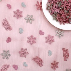 Blopee Pink Silver Snowflake Happy Birthday Confetti for Table – 200PC Glitte…