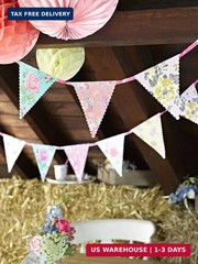 Talking Tables 13ft Vintage Floral Paper Bunting | Afternoon Tea Party Decoratio