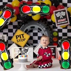 4Pcs Balloons for Race Car Birthday Party Traffic Light
