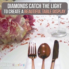 2 Pack – Luxury Rose Gold Diamond Party & Wedding Decorations: Sparkling Conf…