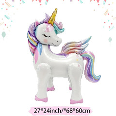 16 Pcs Unicorn Balloons Kit for Birthday Party Decorations – 2 Self Standing 3D