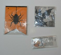 Halloween Party Decorations Supplies Orange Banner 3D Bats Stickers Favor LOT