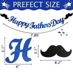 Happy Father’s Day Glitter Banner Decorations Pre-strung Dad’s Papa’s Day