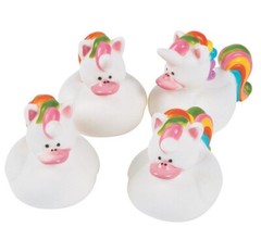 Dozen 12 Rainbow Unicorn Rubber Ducks! Party Ducks 2×2″ New In Packaging!