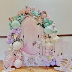 Sage Green and Pink Balloon Arch Kit for Fairy Themed Celebrations