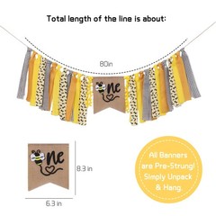 Bee Theme High Chair Banner – Happy Bee Day 1st Birthday Decoration for Boys …