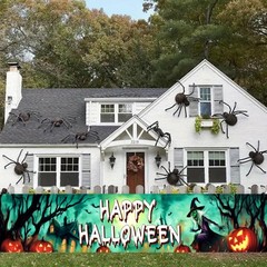 Happy Halloween Banner Large 120 x20 Inch Green Yard 120 x 20 inches,