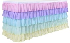 Rainbow Table Skirt Tutu Unicorn Tablecloth for Birthday Party Baby Shower