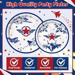 «Fighter Jet Birthday Party Supplies – Military Air Force Plates & Napkins Set,