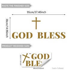 God Bless Cross Decal – God Bless You Stickers,First Communion,Unisex, Adults…