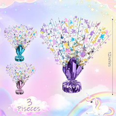 6 Pcs Unicorns Table Decorations Rainbow Metallic Gleam Foil Spray Centerpieces