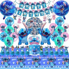 103PCS Stitch Party Supplies, Birthday Decorations Set Include Banner, Balloo…