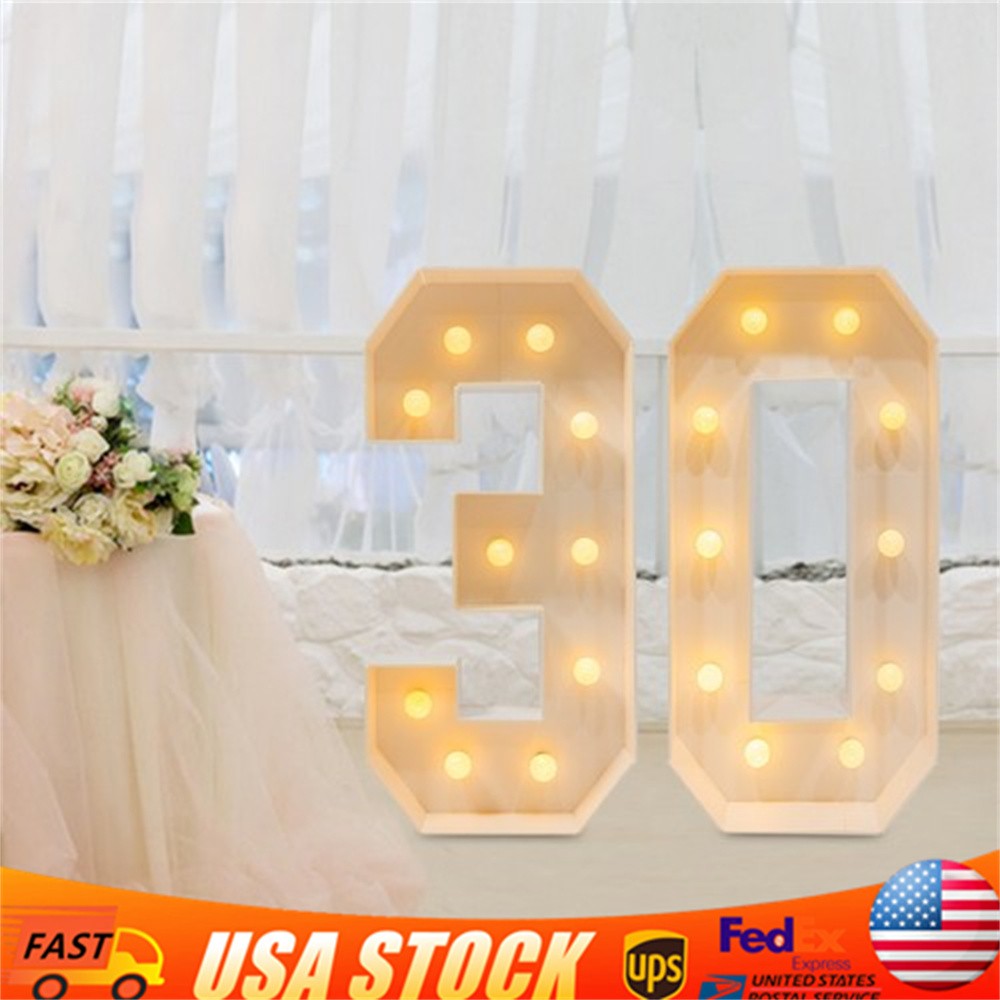 30th Birthday Decorations 3FT Marquee Light up Numbers 30 Birthday Number Lights