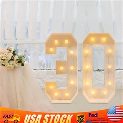 30th Birthday Decorations 3FT Marquee Light up Numbers 30 Birthday Number Lights