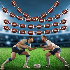 4 Pack Football Party Decorations, 32 PCS Cardboard Brown