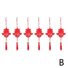 6pcs Chinese Lantern Ornaments New Year Flannel Pendant Spring Festival E4