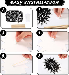 24 Pieces Photo Booth Props Birthday with Stick Happy Birthday Weddings Graduati